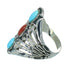 Sterling Silver Southwestern Turquoise And Coral Ring Size 6-1/4 WX82529